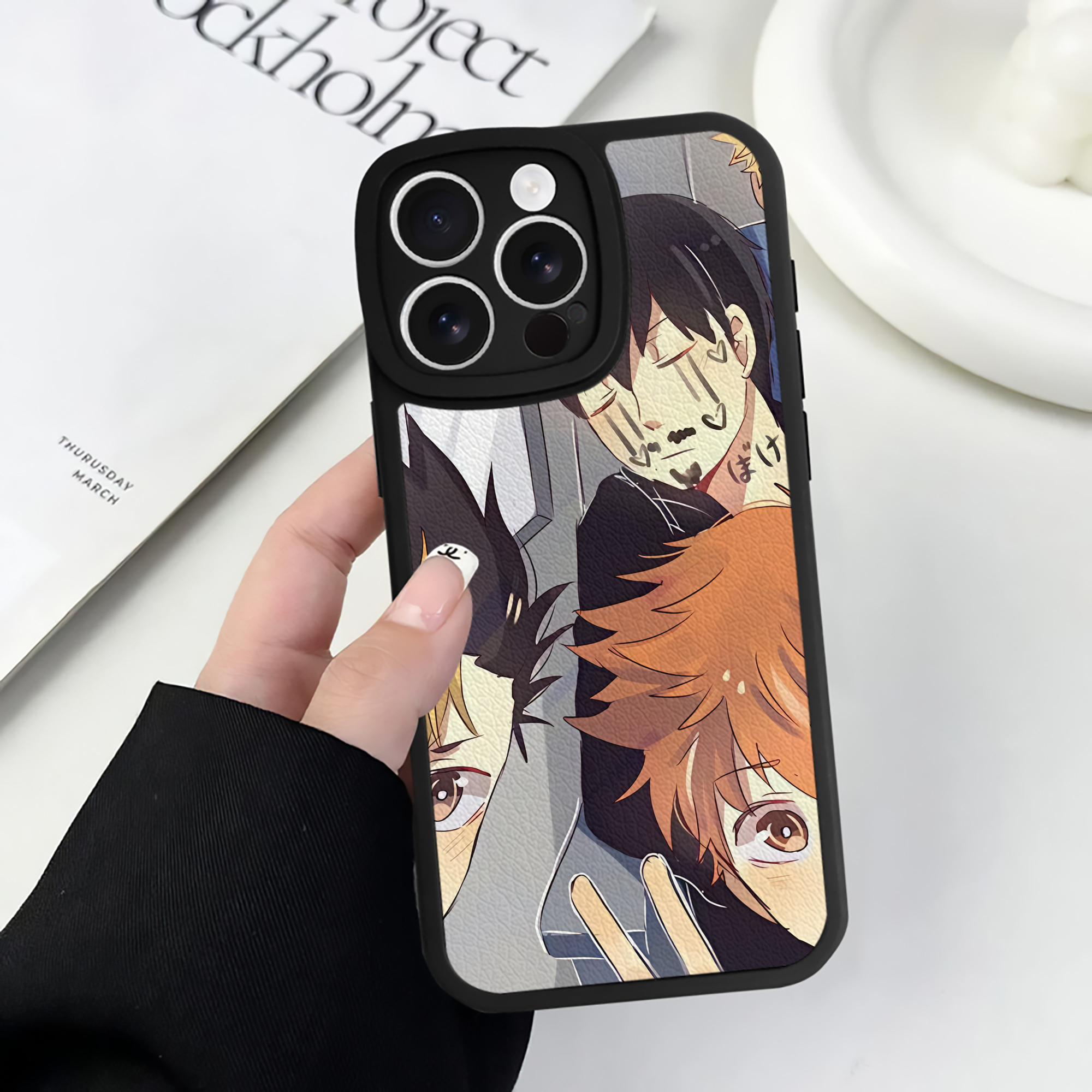 （画像用） ハイキュー!! Haikyu!! 【iPhone 16シリーズ対応】シリコンスマホケース（レザー調） 材質：シリコン